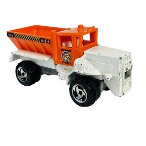 Hot Wheels Oshkosh Snow Plow Road Dept Repair K34 White Orange Diecast Vintage